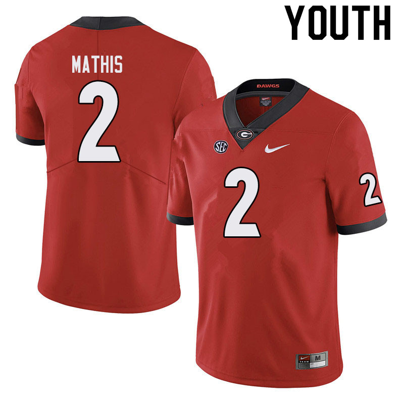 Youth #2 D'Wan Mathis Georgia Bulldogs College Football Jerseys Sale-Black - Click Image to Close